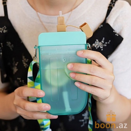 Бутылка для воды в форме "Эскимо" с трубочкой  Ice cream bottle